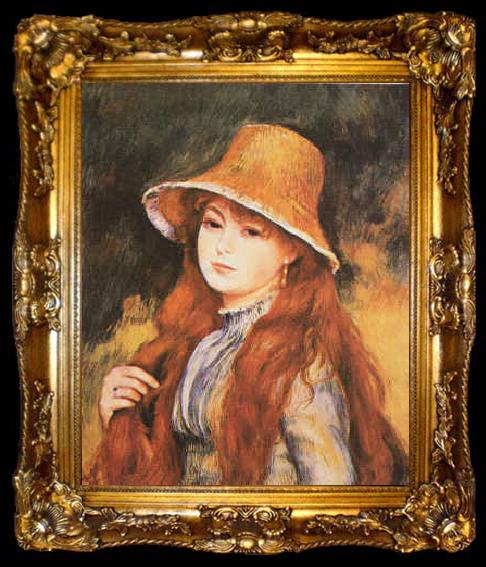 framed  Pierre Renoir Girl and Golden Hat, ta009-2